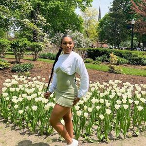White and green minidress